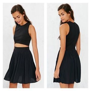 Black cutout midriff dress